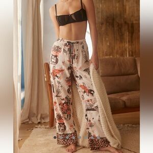 By Anthropologie Flannel Pajama Pants in Print by Sanae Sugimoto Size XS Petite